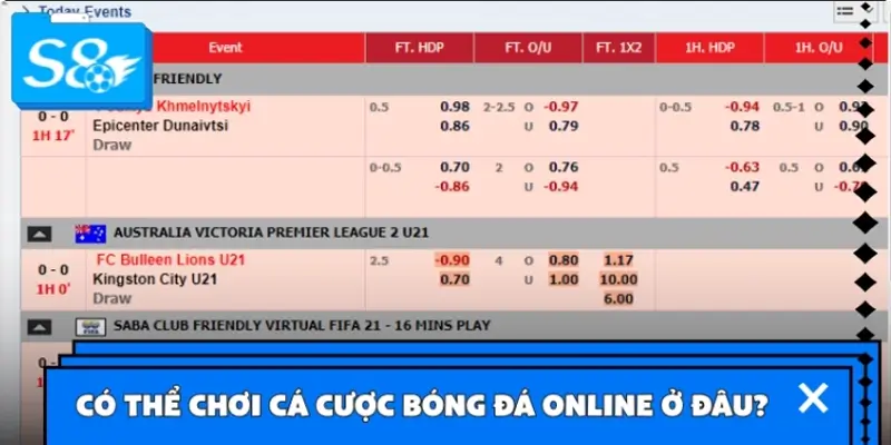 Có thể chơi cá cược bóng đá online ở đâu?