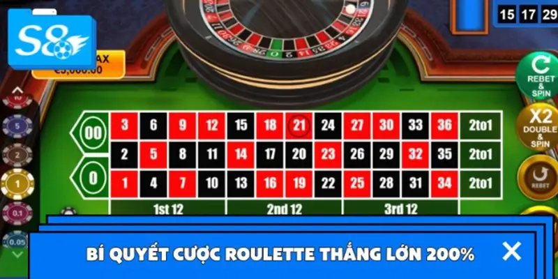 Mẹo đặt cược tăng tỷ lệ thắng 200% trong Roulette S8 Mẹo đặt cược tăng tỷ lệ thắng 200% trong Roulette S8