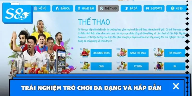 Trải nghiệm trò chơi đa dạng và hấp dẫn